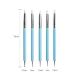 stylos pointe silicone bleu clair brun foncé pointes diverses modernes lisses opaques sculpteur nail