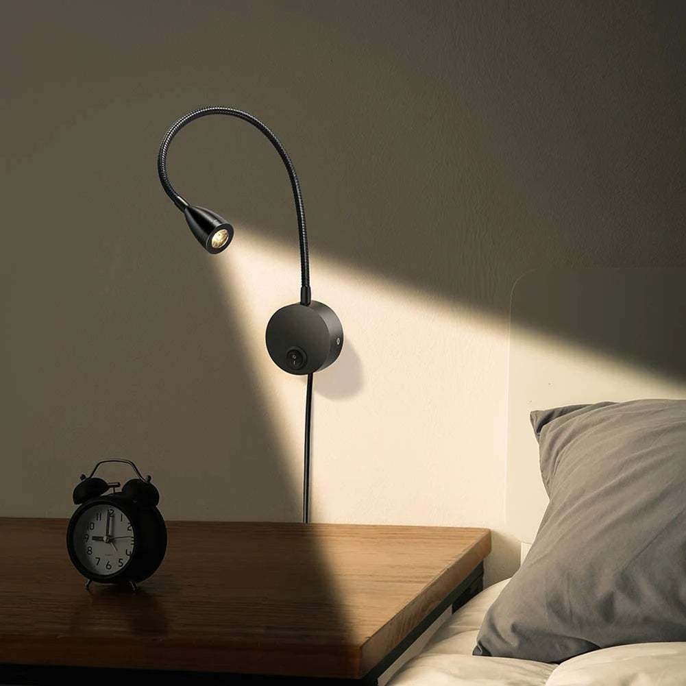 lampe flexible moderne noire rechargeable USB vis fixation minimaliste