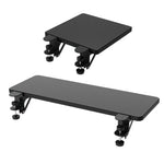 Plateau d'extension de bureau en bois ergonomique blanc sur un bureau moderne