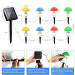 lampe solaire champignon rouge jaune verte points blancs moderneextérieur piquet fixe led