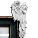 statue ange blanc plumes classique décoration murale aile robe ondulée fixation invisible chambre salon