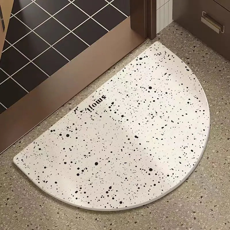 tapis sol moderne blanc bleu points absorbant résistant intérieur extérieur cuisine salle bain
