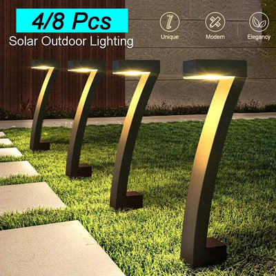 Lot de 4 lampes solaires LED bleues pour jardin