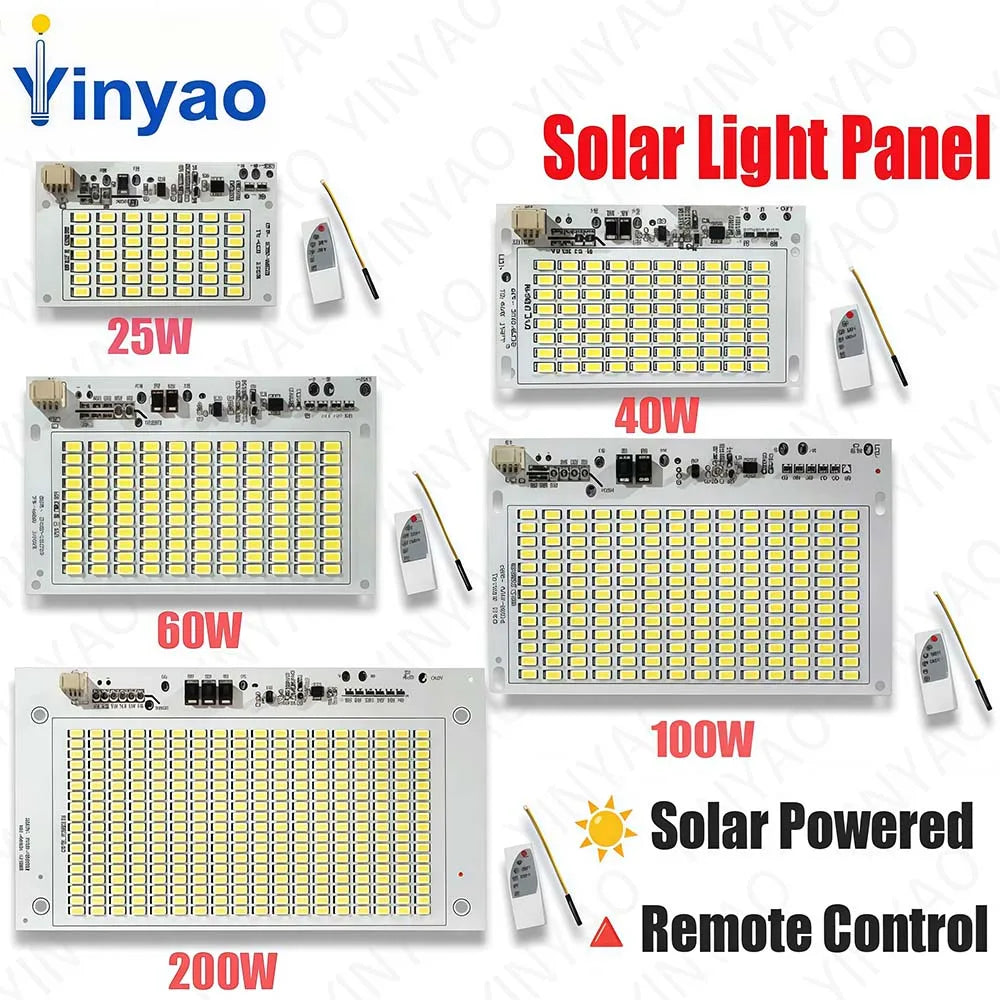 projecteur led solaire extérieur haute luminosité blanc matrice led moderne 100w 200w 6000k télécommande