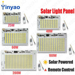 projecteur led solaire extérieur haute luminosité blanc matrice led moderne 100w 200w 6000k télécommande