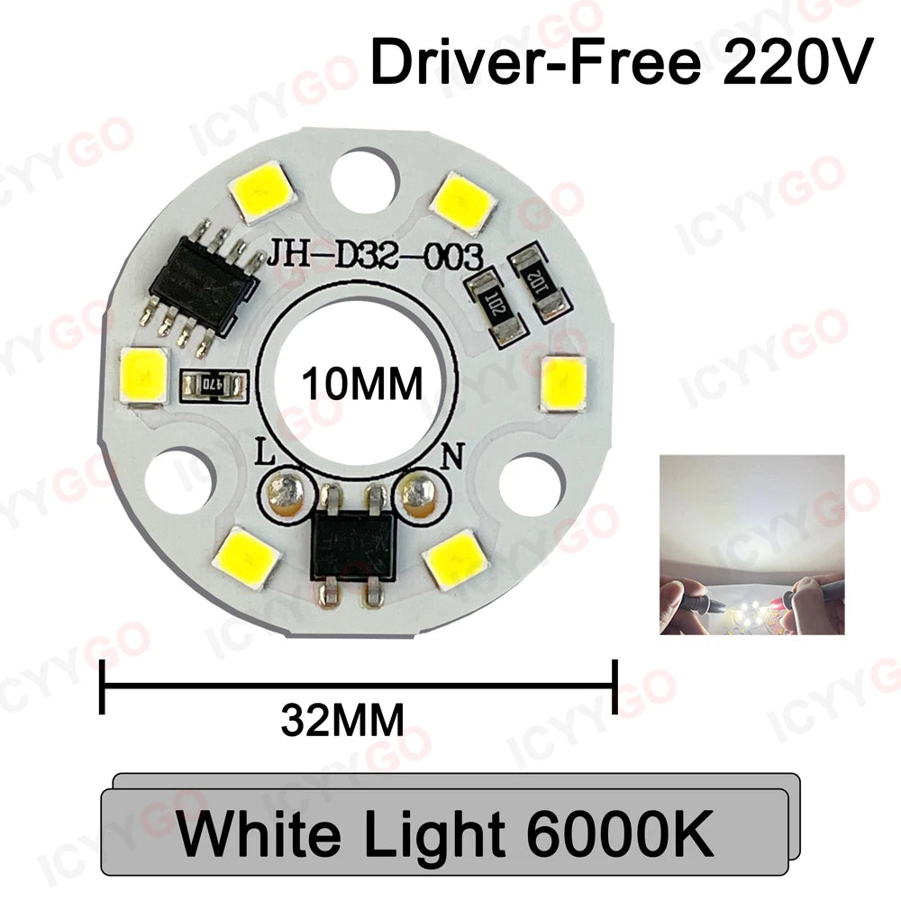 plaque led circulaire deux couleurs 32mm blanc moderne technologique fixations led intégrées