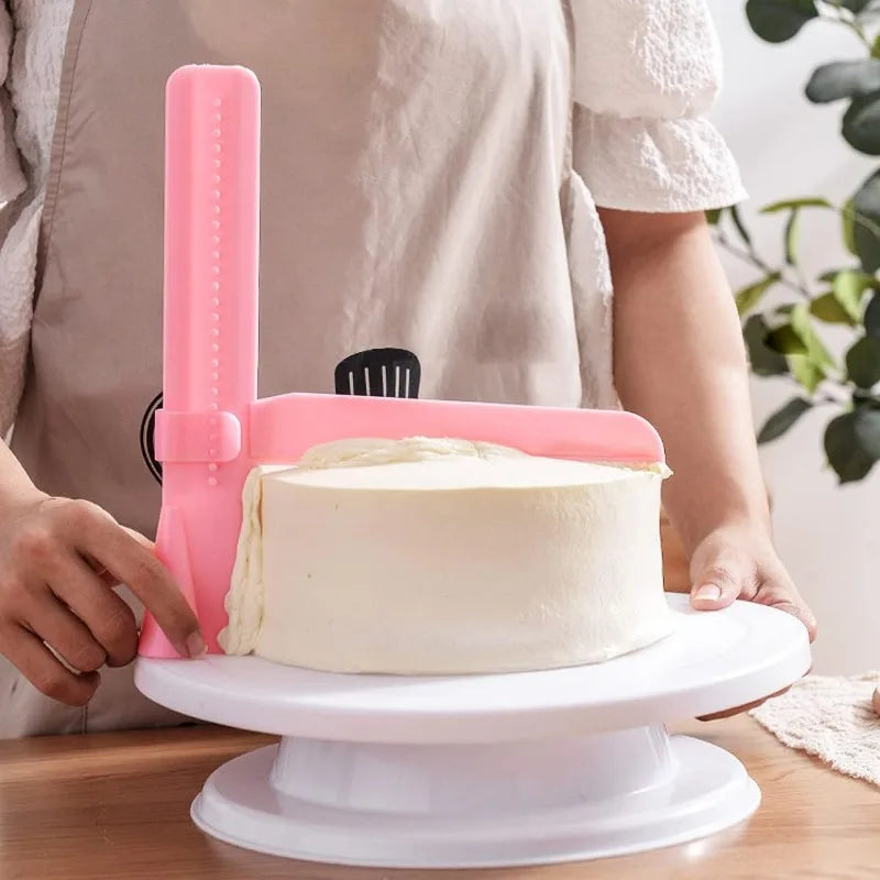 outil décoration gâteau rose bleu clair ajustable hauteur spatule glaçage lisser éditer gâteau utilitaire