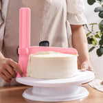 outil décoration gâteau rose bleu clair ajustable hauteur spatule glaçage lisser éditer gâteau utilitaire