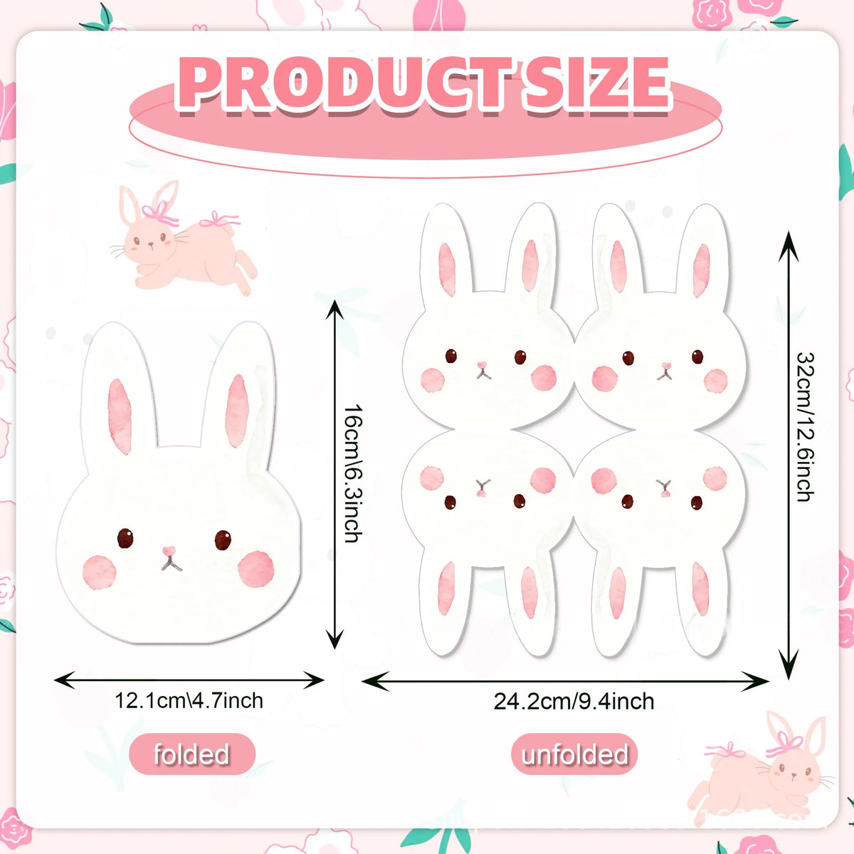 serviettes papier jetables forme lapin pâques printemps enfantins motifs visages lapins aquarelle festiveDecoration