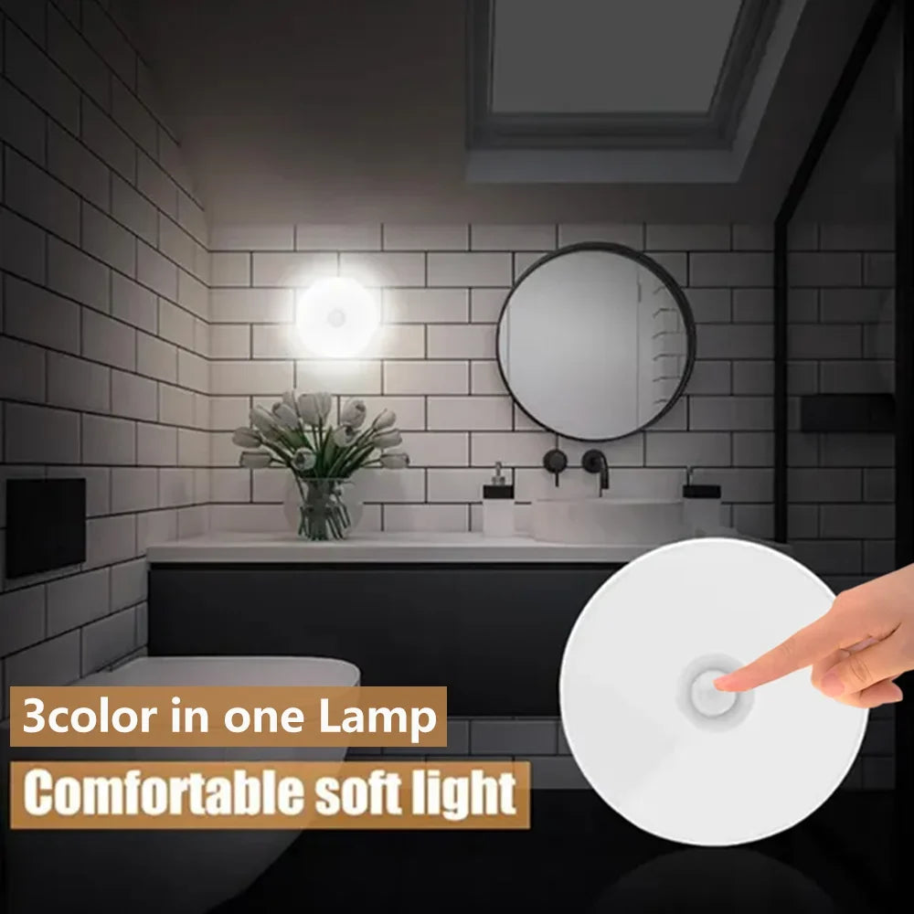 lampe nuit rechargeable sans fil led blanche moderne minimaliste adhésive papier autocollant