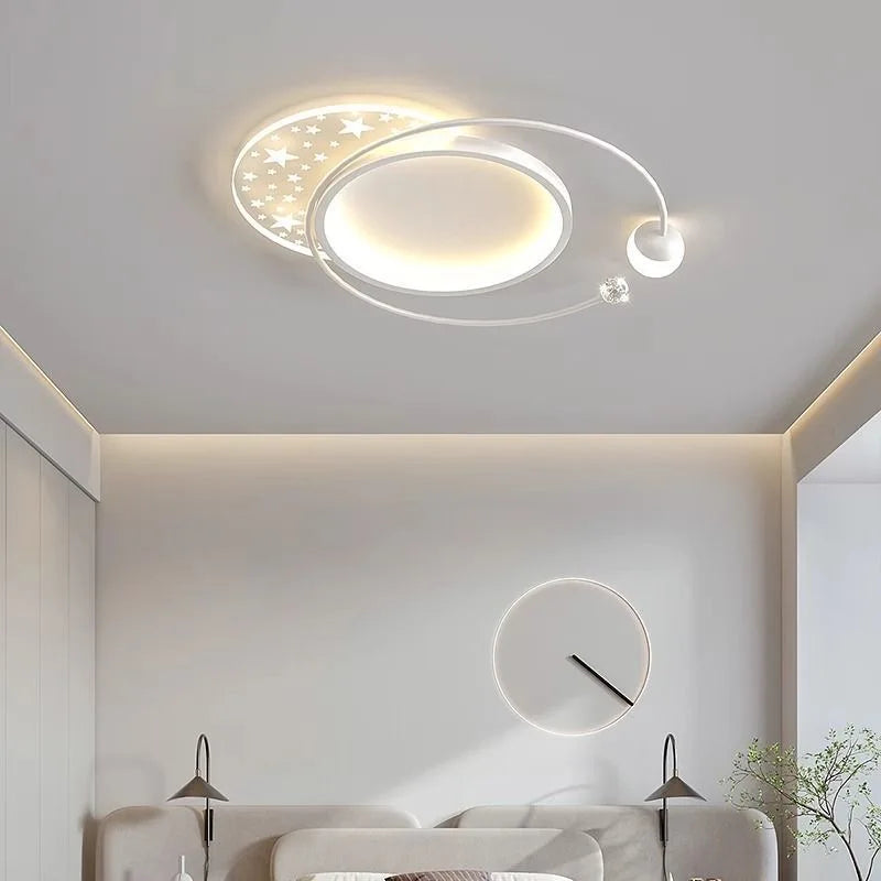 plafonnier led or moderne circulaire points lumineux blanc noir chambre salon