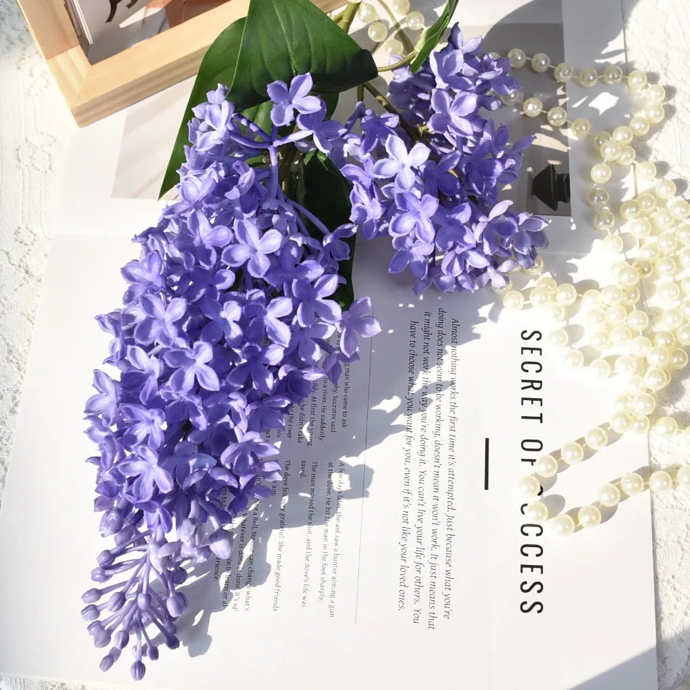 décoration intérieure bouquet artificiel lilas violet rose blanc 75cm naturel