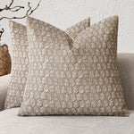 housse coussin décorative imprimé floral beige moderne canapé salon maison intérieur