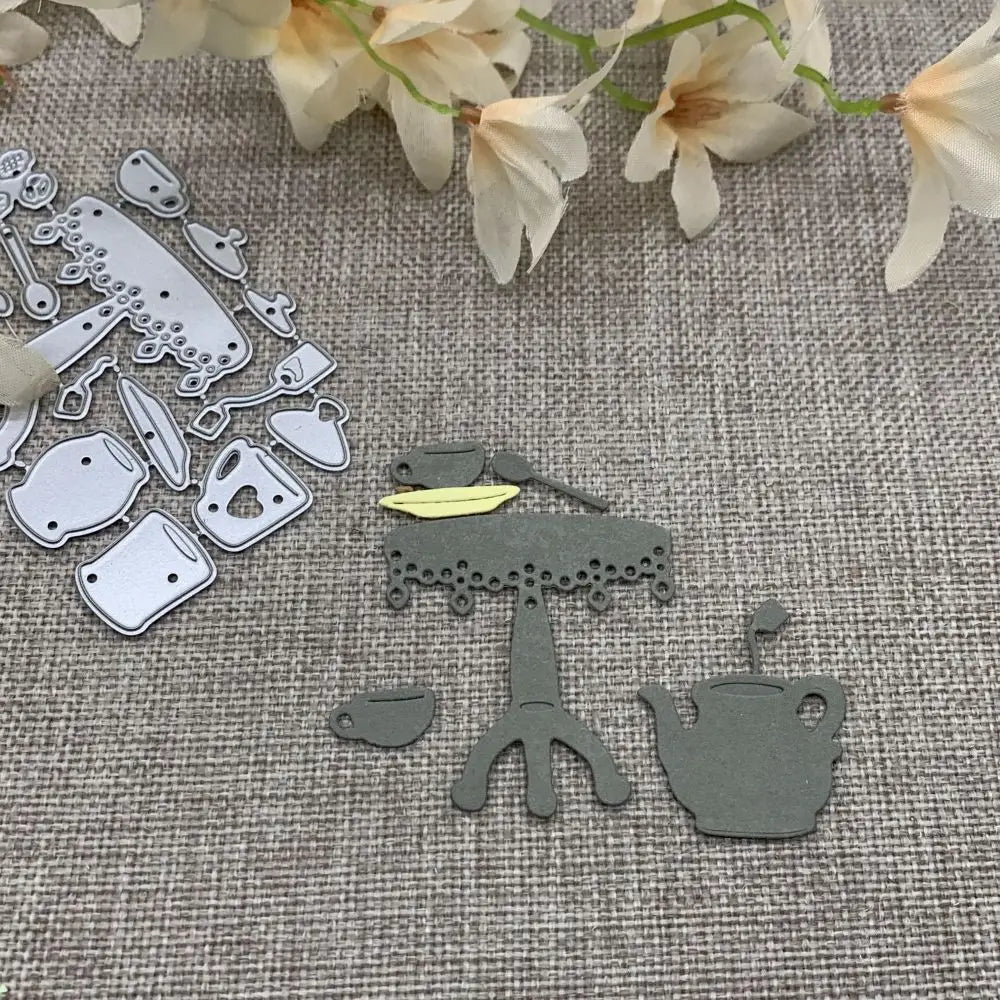 découpe scrapbooking fleurs figures humaines adhésif vaisselle meubles rectangles vintage élégant DIY craft papier