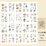 autocollants vintage rose beige marron blanc collage papier illustrations textes rétro romantique scrapbooking journal