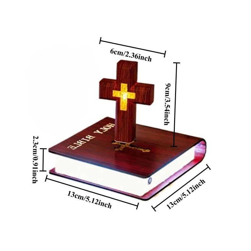lampe décorative croix arc ciel livre bible lumineuse moderne rotation réglage lumière