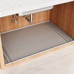 tapis cuisine imperméable anti dérapant gris texture géométrique moderne tongs cuillère spatule fouet