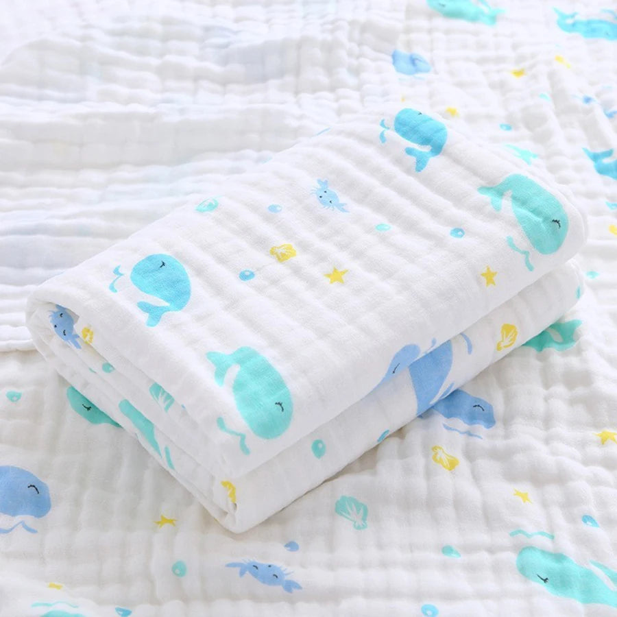 serviette bain bébé coton fruits animaux motifs blancs drap épaissi imprimé enfantin 90x70cm