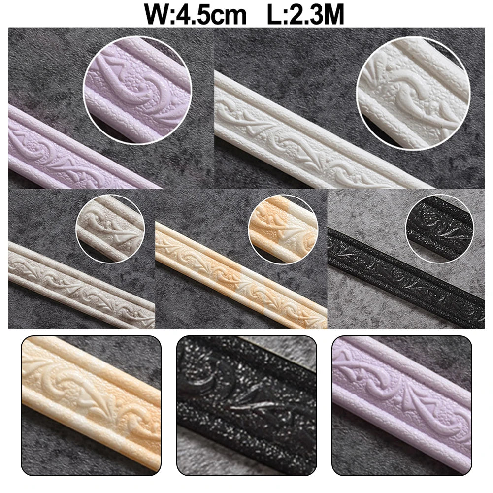 ruban decoratif ornements floraux blanc noir classique pvc moderne maison cuisine meuble fenetre
