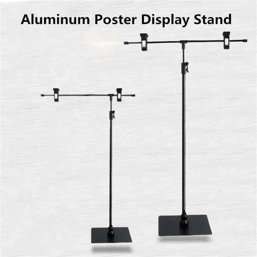 support d'affichage réglable acier inoxydable noir moderne clips ajustement hauteur affiche clip aluminium base