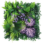 panneau mural plantes artificielles herbe verte fleurs blanches décoration jardin extérieur mur extérieur décoratif