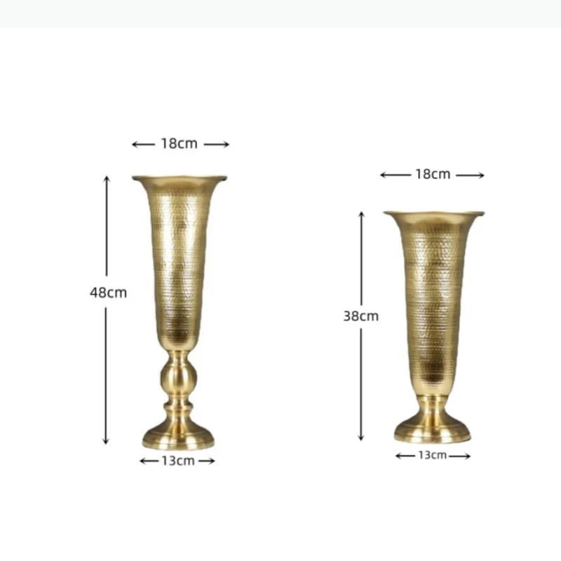 vase métal or argent texture hammered moderne décoration intérieure fleurs artificielles grande taille