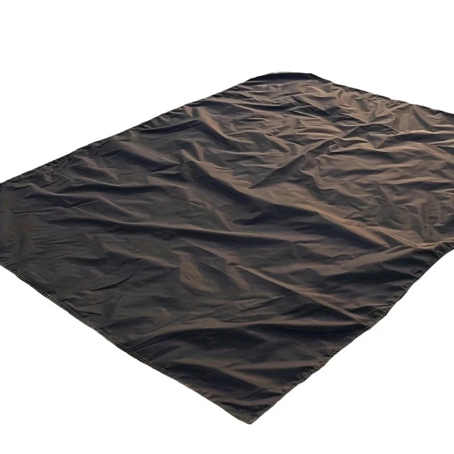 tapis imperméable pvc noir lisse brillant résistant humidité portable pliable camping plein air épais