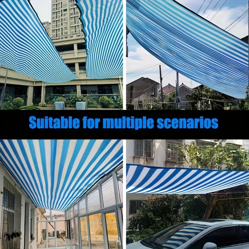 rideau soleil bleu blanc rayures moderne clips 2x2 3x3 4x4 2x3 3x4 4x5 opacité