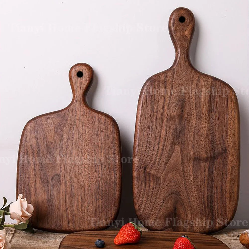 planches découper bois marron poignée minimaliste viandes fromages charcuteries fruits desserts