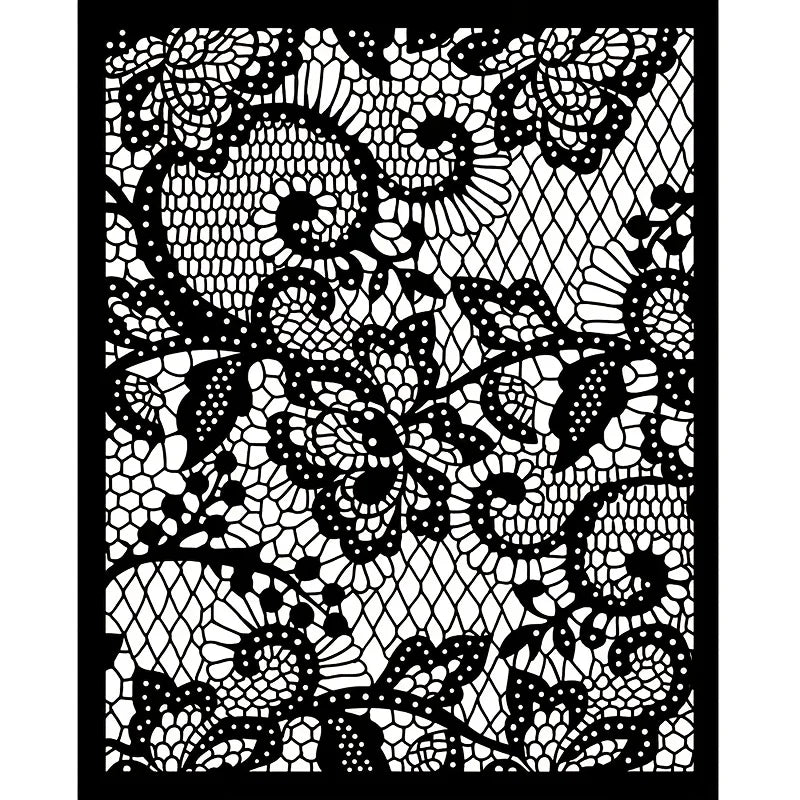 pochoir floral découpé artisanal blanc décoration papier bois meubles tissu 25cm 10cm