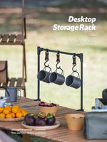 support rangement extérieur aluminium crochets tasses théière fruits clamp campagne