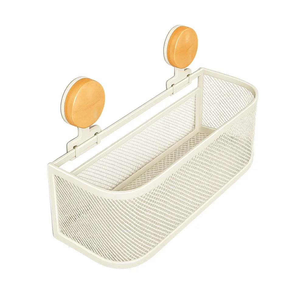 étagère rangement moderne adhésive sans perçage noir beige maille métallique grande capacité cosmétiques toilette
