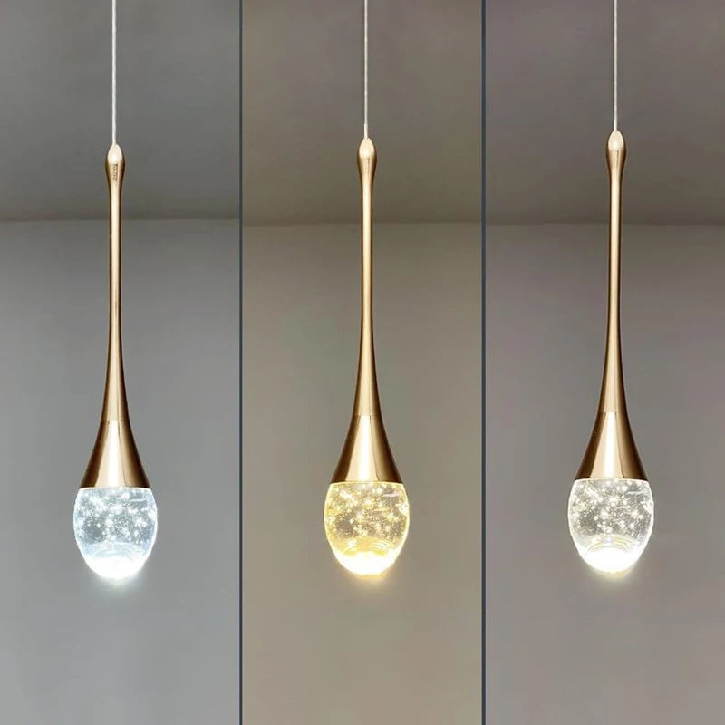 suspension lumineuse or transparente bubbles moderne ampoule câble led chambre salon restaurant