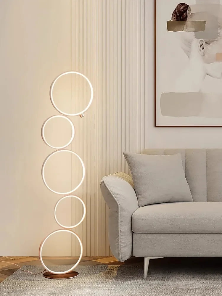 lampe sol moderne blanc circulaire relief minimaliste interrupteur tactile 2000 82000lm