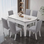 housses chaise moderne motif géométrique gris clair spandex polyester intérieur cuisine événements
