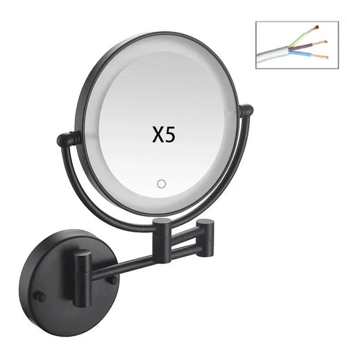 miroir cosmétique rond télescopique rotatif double face grossissant mural maquillage salle bain