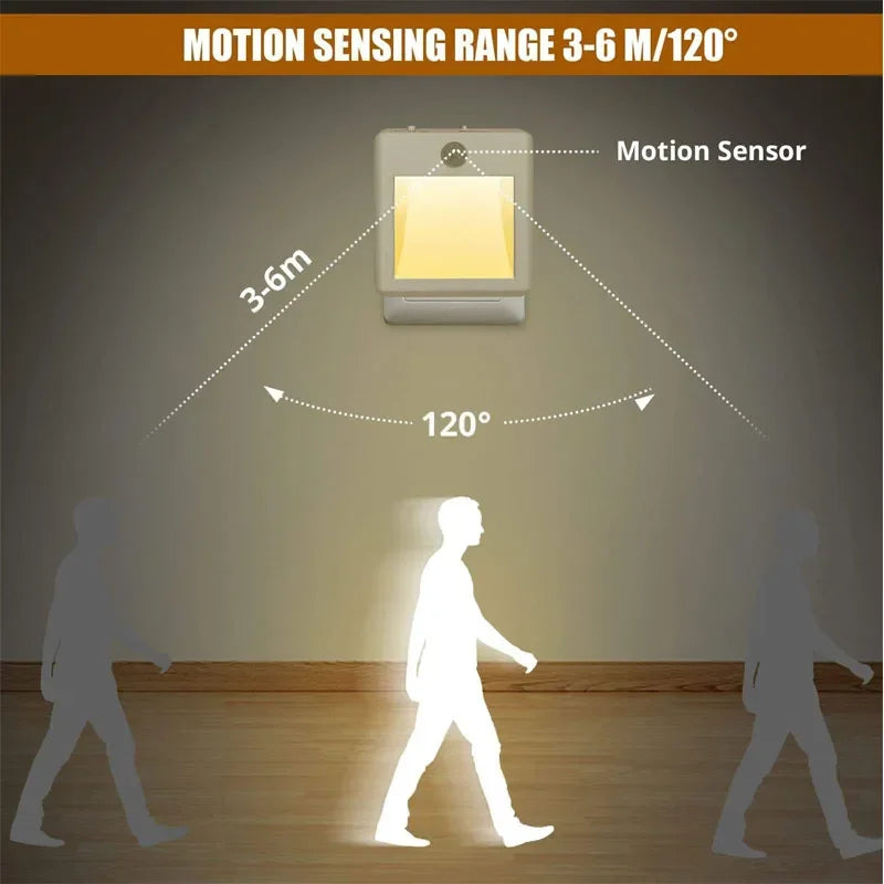 lampe nuit sensorielle mouvement blanc moderne adhésif auto on led économieénergie chambreescalier