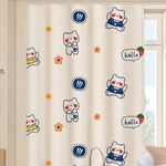 rideau dessins animés lapins bleus coeurs étoiles moderne opacifiant bleu marine beige clair