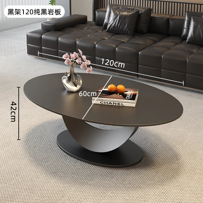 table basse ovale moderne blanche effet marbre gris salon meuble bois luxe