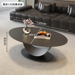 table basse ovale moderne blanche effet marbre gris salon meuble bois luxe