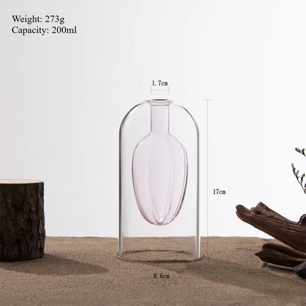 vase verre transparent moderne bouteille diffuseur parfum aromathérapie décoration salon minimaliste