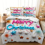 housse couette impression 3d noël étoiles boules sucre flocons merry christmas moderne festive