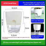pot auto arrosant blanc transparent moderne bassin d'eau cordons absorbants drainage