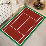 tapis sol moderne tennis court bleu vert anti dérapant polyester durable extérieur entrée chambre
