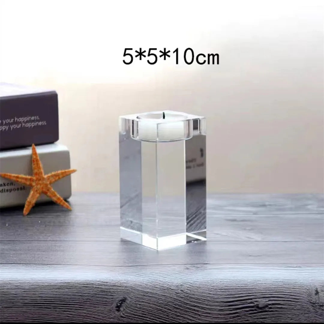 bougeoirs moderne transparents rectangulaires adhésifs chandelles bâtons décoration intérieure mariage 10cm 12cm 14cm 16cm
