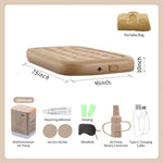matelas gonflable beige moderne bosses pompe électrique double camping intérieur