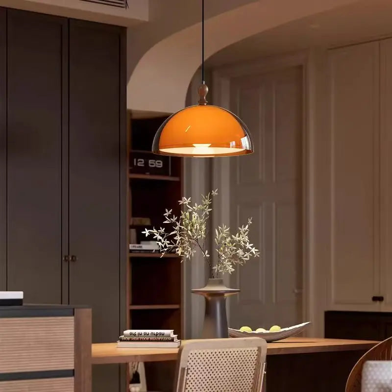 suspension lumineuse moderne orange pince suspension acrylique led réglable salon restaurant étude lumière chaude