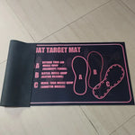 tapis fitness antidérapant squat couleur noir rose bleu motifs pieds