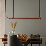 suspension lumineuse moderne marron clair lisse opaque clips câbles salon chambre lumière chaude
