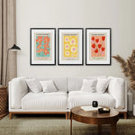decoration murale moderne affiches fleurs stylisees Los Angeles Berlin Amsterdam chambre salon